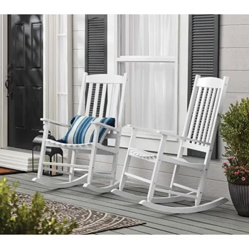 Dayanakları Açık Ahşap Sundurma sallanan sandalye, Beyaz Renk, Hava Koşullarına Dayanıklı Kaplama bahçe sandalyesi Açık Sandalye Seti bahçe bankı