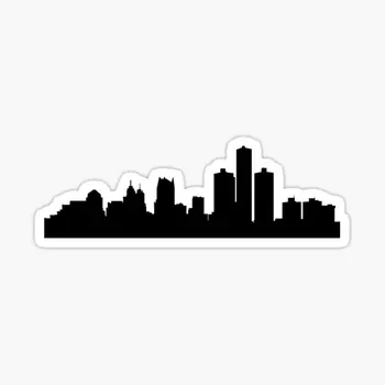 Detroit Skyline 5 ADET Araba Çıkartmaları Su Şişeleri için Pencere Baskı Buzdolabı Dizüstü Ev Motosiklet Dekor Araba Odası Çocuk Anime