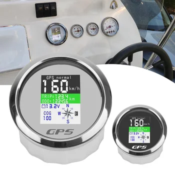 Dijital GPS Kilometre Kilometre Sayacı Ölçer 85mm Su Geçirmez +GPS Anten Ayarlanabilir Gezisi İçin Motor Yat Tekne Araba Dıştan Takma Motor