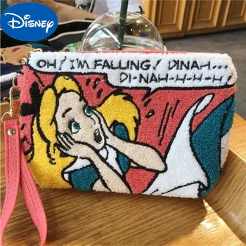 Disney Karikatür Kar Beyaz Peluş askılı çanta Külkedisi Büyük Kapasiteli kız çocuk kozmetik çantası Küçük Taşınabilir Kozmetik saklama çantası