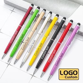Dokunmatik ekran kalemi Metal kapasitif kalem Özel Logo Toptan Şirket Hediye Tükenmez Kalem Ofis Kırtasiye Yazı Kazınmış İsim