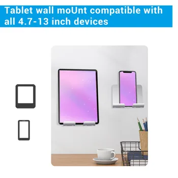 Duvar Montaj Tutucu Yapışkanlı Duvar tablet telefon Tutucu Dağı Standı İpad Hava / Pro / Mini İphone Gümüş Gri