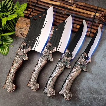 Dövme av bıçağı Paslanmaz Çelik Kemiksi Saplı kasap bıçağı Doğrama Mutfak şef bıçağı Paslanmaz Çelik Pişirme Aletleri Dilimleme