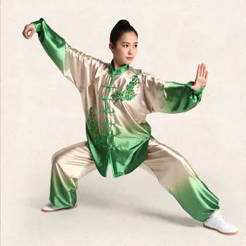 Dövüş sanatları Performans Giyim Uygulama Kıyafet Grubu Kostüm Moda İşlemeli Kadın Erkek Tai Chi Takım Elbise İki Parçalı Gömlek ve pantolon