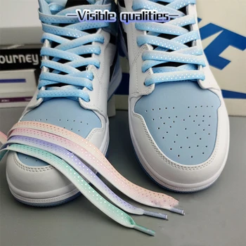 Düz Degrade Parlak Ayakabı İpek Glitter gündelik ayakkabı kanvas ayakkabı Bağcıkları Renkli Sıçrama Mürekkep Sıcak Gümüş Ayakkabı Bağı AF1 AJ1