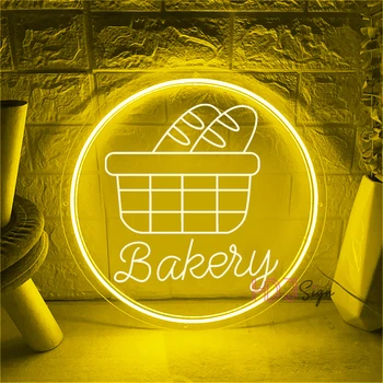 Ekmek ekmek Neon burcu ışıkları Cafe yemek odası dekor kek tatlı 3D oyma Neon LED Burcu lobi Bar gıda dükkanı Neon ışıkları