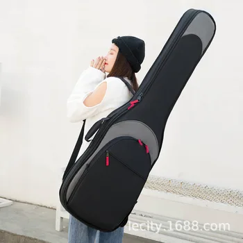Elektrik Bas Çantası Kalınlaşmış Su Geçirmez Gitar Sırt Çantası 20mm Pamuk Piyano Çantası Enstrüman Çanta