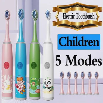 Elektrikli Diş Fırçası Sonic, Ağız Bakımı Ultrason Diş Beyazlatma Temiz, Yedek Akıllı Diş Fırçaları Seti Çocuklar Yetişkinler için