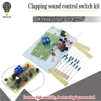 Elektronik Akustik Alkış Kontrol Anahtarı DIY Kiti Ses Sensörü Elektronik Devre DIY Takım Entegre PCB Modülü