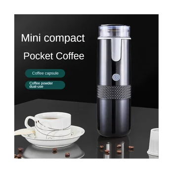 Elektronik Kahve Makinesi Şarj Edilebilir espresso makinesi Taşınabilir Araba Kahve Yapmak Öğütülmüş Kahve ve Espresso Seyahat Kamp