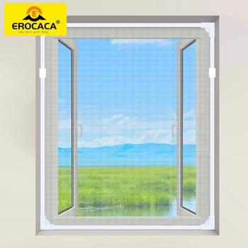 EROCACA Beyaz Manyetik Pencere Cibinlik DIY Örgü Tül Görünmez Ekran Fiberglas Perde Özelleştirmek Anti Böcek Sinek Sinekler