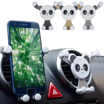 Evrensel Sevimli Panda Araba Hava Firar Yerçekimi Cep telefon tutucu Braketi halkalı telefon kılıfı Tutucu araba styling İçin Telefon araç içi telefon tutucu