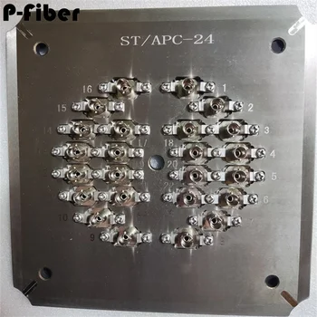 Fiber optik konnektör taşlama diski ST APC 24 port dört köşe basınçlı paslanmaz çelik disk SFP 550 jumper