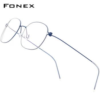 FONEX B Titanyum Gözlük Çerçevesi Erkekler Reçete Gözlük Kore Danimarka Kadın Miyopi Optik Çerçeve Vidasız Gözlük F7513