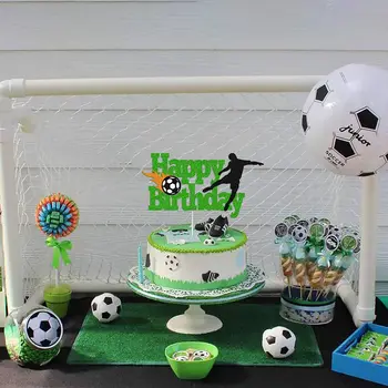 Futbol Partisi Kek Topper Dekor Futbol Süsler Kek Dekor Aksesuarları Doğum Günü Pastası Dekor Fiestas Eventos Malzemeleri
