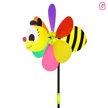 Fırıldak Hayvan Arı Altı Renk Üç Boyutlu Fırıldak Karikatür çocuk oyuncakları ev bahçe dekorasyonu Rüzgar Spinner Whirligig