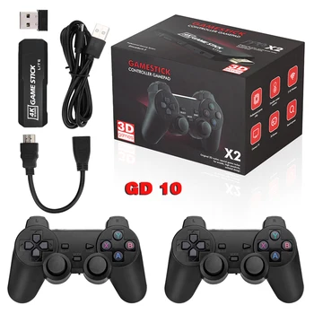 GD10 video oyunu Konsolu 40000 + Oyunlar 2.4 G Kablosuz Kontrolörleri 4K HD TV Retro Oyun Konsolu 50 Emülatörü Oyun Sopa PS1 / GBA / DC