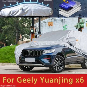 Geely Yuanjing için x6 Açık Koruma Tam Araba Kapakları Kar Örtüsü Güneşlik Su Geçirmez Toz Geçirmez Dış Araba aksesuarları