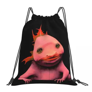 Gerçeküstü Komik Axolotl Sırt Çantaları Rahat Taşınabilir İpli Çanta İpli Paket Cep saklama çantası Gizli sakli Konusmalar Seyahat Okulu İçin