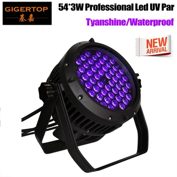 Gigertop yeni TP-P113 54x3W Led UV Par ışık su geçirmez IP65 saf mor renk yayan 4/8 DMX kanal Led menekşe projektör
