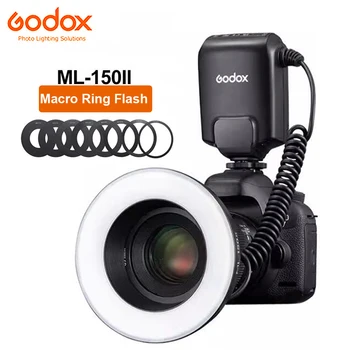 GODOX ML - 150II Makro Halka flaş ışığı + lens adaptörü ML150 II Speedlite DSLR kameralar Canon Nikon Sony Olympus Pentax