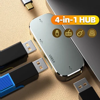 GUUGEI Tip C Hub 4 in 1 Çok Fonksiyonlu PD 100W USB3.0/USB2. 0 3.5 mm Jack Kulaklık Adaptör Kablosu Dönüştürücü Hızlı Veri Konektörü