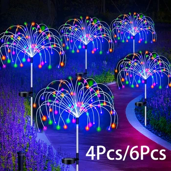 Güneş LED havai fişek peri ışıkları açık su geçirmez bahçe dekorasyon çim Patio Yard ışıkları düğün Parti yılbaşı dekoru