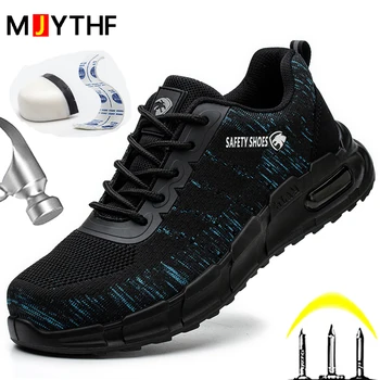 Güvenlik anti-statik Erkekler iş ayakkabısı Anti Delinme Anti Smashing Güvenlik Ayakkabıları hava yastığı Yıkılmaz Sneakers Nefes örgü