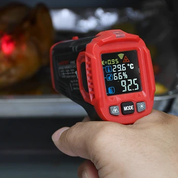 Habotest HT650C sıcaklık nem ölçer higrometre dijital termometre kızılötesi lazer termometre hava istasyonu