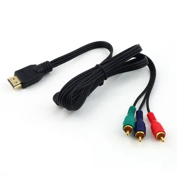 HDMI uyumlu 3RCA 3-RCA 3 RCA Video Bileşen Bağlantı Kablosu Dönüştürme Hub Kablosu Hattı HDMI-compatibleto3 Altın Konektörü