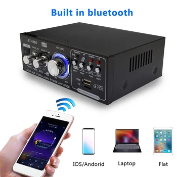 HIFI bluetooth ses amplifikatörü Güç amplificador Desteği Uzaktan Kumanda FM USB SD Tiz Bas Ev Sineması Amplifikatörleri