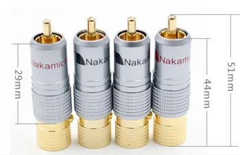 Hifi Nakamich 8 adet 10mm Altın Kaplama RCA fiş Kilitleme Lehimsiz Koaksiyel konektör soket Adaptörü fabrika Yüksek Kalite