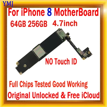 Hiçbir KİMLİK Hesabı Unlocked iPhone 8 İçin Anakart 64GB / 256GB Tam Mantık kurulu Test İyi Çalışma Orijinal Anakart