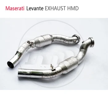 HMD Araba Aksesuarları Paslanmaz Çelik Egzoz İniş Borusu Maserati Levante için Katalitik Konvertör Manifoldu Kedisiz Başlık
