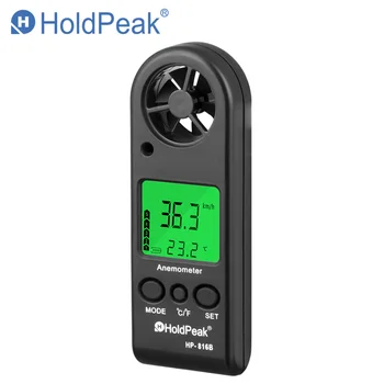HoldPeak HP - 816B Mini Anemometre Rüzgar Hızı Aralığı 0.3-30 m / s ve Rüzgar Sıcaklığı Ölçümü