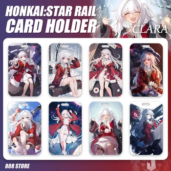 Honkai: Yıldız Demiryolu Clara Sıcak Oyun Anime Mihoyo Sıcak HD ABS Sert plastik kart tutucu Anahtarlık Kordon Personel KİMLİK Öğrenciler