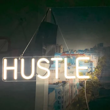 Hustle Neon İşaretleri USB İstasyonu İşareti Klasik Dekor için Uygun doğum günü hediyesi Ev Yatak Odası Stüdyo Duvar Asılı Aydınlatma