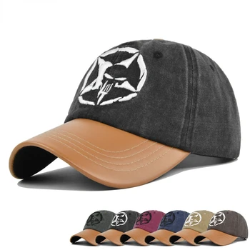 Iki Ton İşlemeli beyzbol şapkası Vintage Baba Şapka Yıkanmış Sıkıntılı şoför şapkası Açık Spor Kap Strapback Şapka