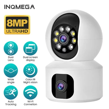 INQMEGA kablosuz wifi ip kamera 8MP 4K Kapalı Gözetim Kamera bebek izleme monitörü AI İnsan Otomatik İzleme CCTV Video Güvenlik Akıllı