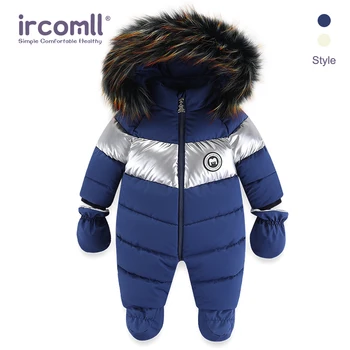 Ircomll Kış Bebek Tulum Yenidoğan Giysileri Kız Erkek Su Geçirmez Kapşonlu Tulum Kar Seti Yürümeye Başlayan Tulum Çocuklar için 3-24M