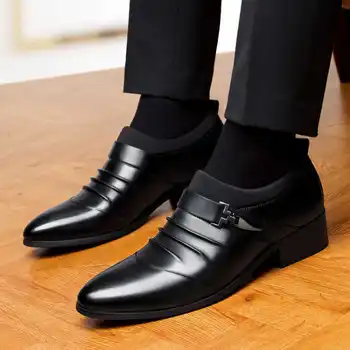 Italyan Moda Zarif Oxford Ayakkabı Erkek Ayakkabı Büyük Boy Erkek Resmi Ayakkabı Deri Erkek Elbise Loafer'lar Adam Üzerinde Kayma Masculino