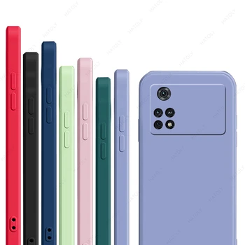Için Poco M4 Pro 4G Durumda Xiaomi Poco M3 M4 Pro 5G Kapak Orijinal Sıvı Silikon Telefon Tampon Poco X4 Pro X3 F4 GT NFC F3 Kılıfı
