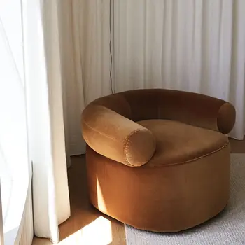 Işık lüks tek kanepe İskandinav kuzu kadife tasarımcı aile yanında oturma odası eğlence küçük daire ev yatak odası tek sandalye