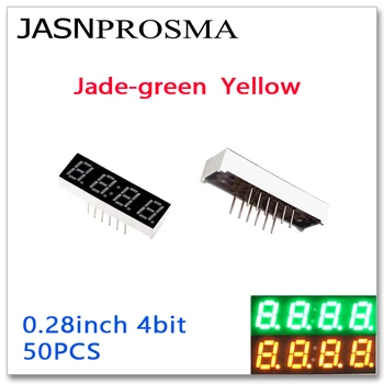 JASNPROSMA 50 ADET 0.28 inç 7 Segment 4 bit haneli Tüp sarı yeşim yeşil Ortak Katot Anot LED Ekran 0.28