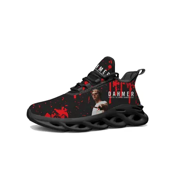 Jeffrey Dahmer Flats Sneakers Erkek Kadın Spor koşu ayakkabıları Canavar Seri Katil Sneaker Lace Up Mesh Ayakkabı özel Ayakkabı