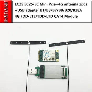 JINYUSHI EC25 EC25-EC Mini Pcıe + 4G anten 2 adet + USB adaptörü B1 / B3 / B7 / B8 / B20 / B28A 4G FDD-LTE / TDD-LTD CAT4 Modülü