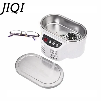 JIQI MINI ultra sonic temizleyici Banyo Çift Güç Gözlük Takı devre Protez Ultrason Sonic Dalga Temizleme Makinesi Yıkama