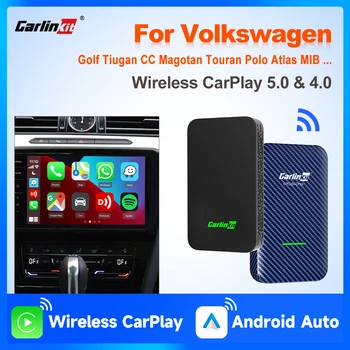Kablosuz Araba şarjı Adaptörü CarlinKit 5.0 ve 4.0 Kablosuz Android Otomatik BT Otomatik bağlantı VW ID.3 4 5 6 Golf Polo Tıguan Tilki Caddy CC