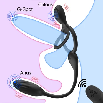 Kablosuz Cockring Vibratörler Erkekler İçin Anal Plug Penis Halkası Gecikme Egzersiz Kadın Klitoris Vajinal Stimülatör Butt Dilatör Seks Oyuncak Dükkanı
