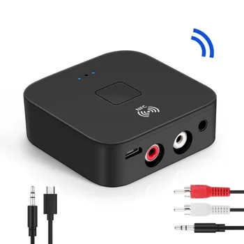 Kablosuz Ses Alıcısı RCA AUX Bluetooth 5.0 Adaptörü NFC 3.5 mm Amplifikatör Araba Ses Ev Stereo Sinema Sistemi